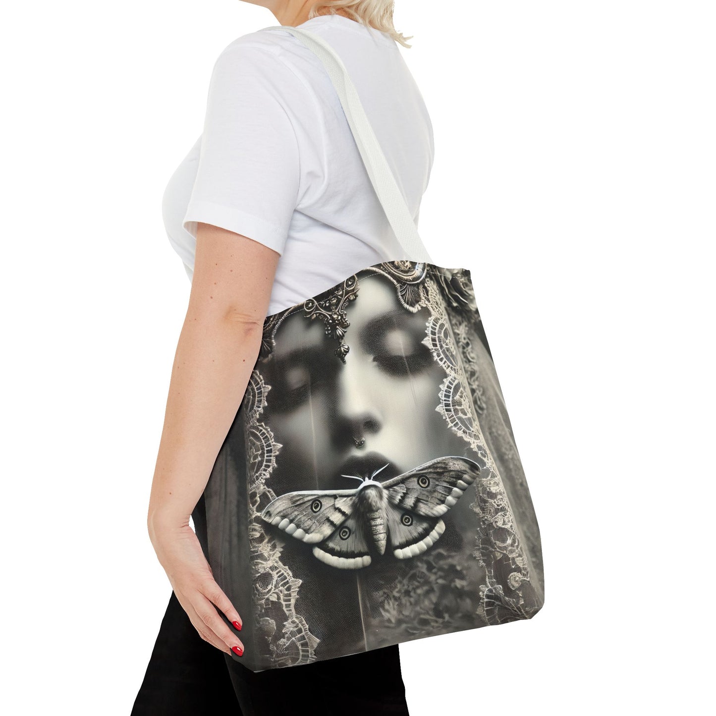 The Veiled Messenger – Liminal Moth Tote Bag