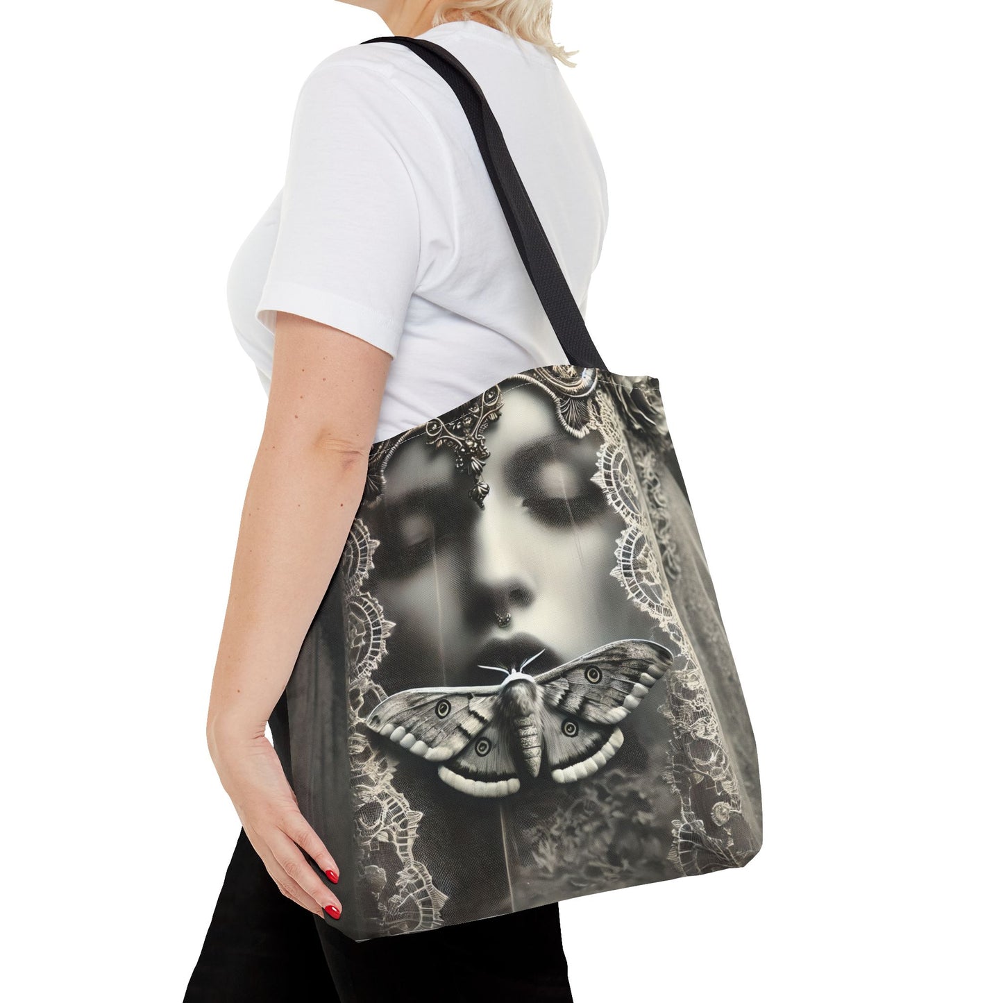 The Veiled Messenger – Liminal Moth Tote Bag